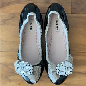 Miu Miu ballerina flats with jewels